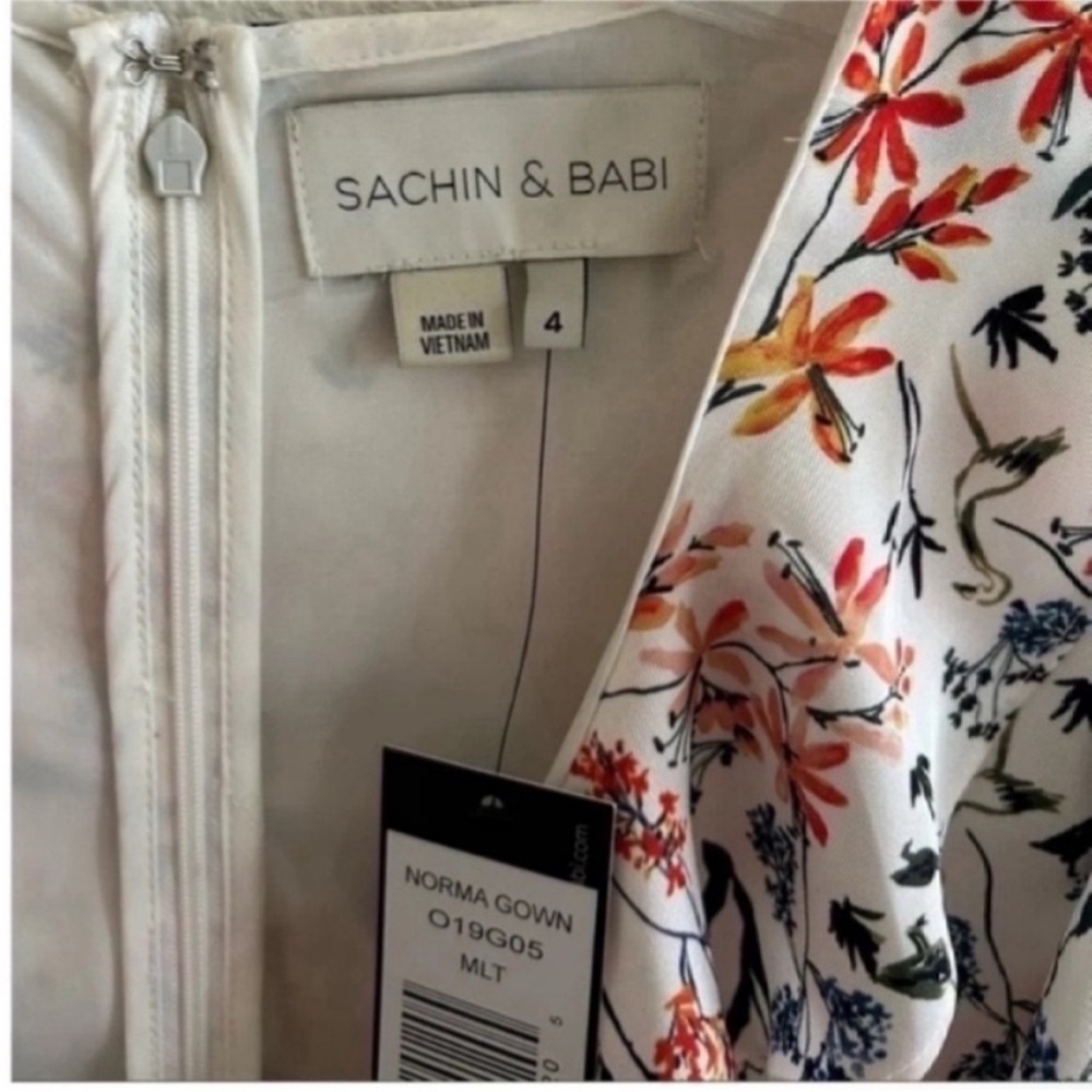 NWT Sachin + Babi Norma Floral Ruffle Maxi Gown - Picture 7 of 8